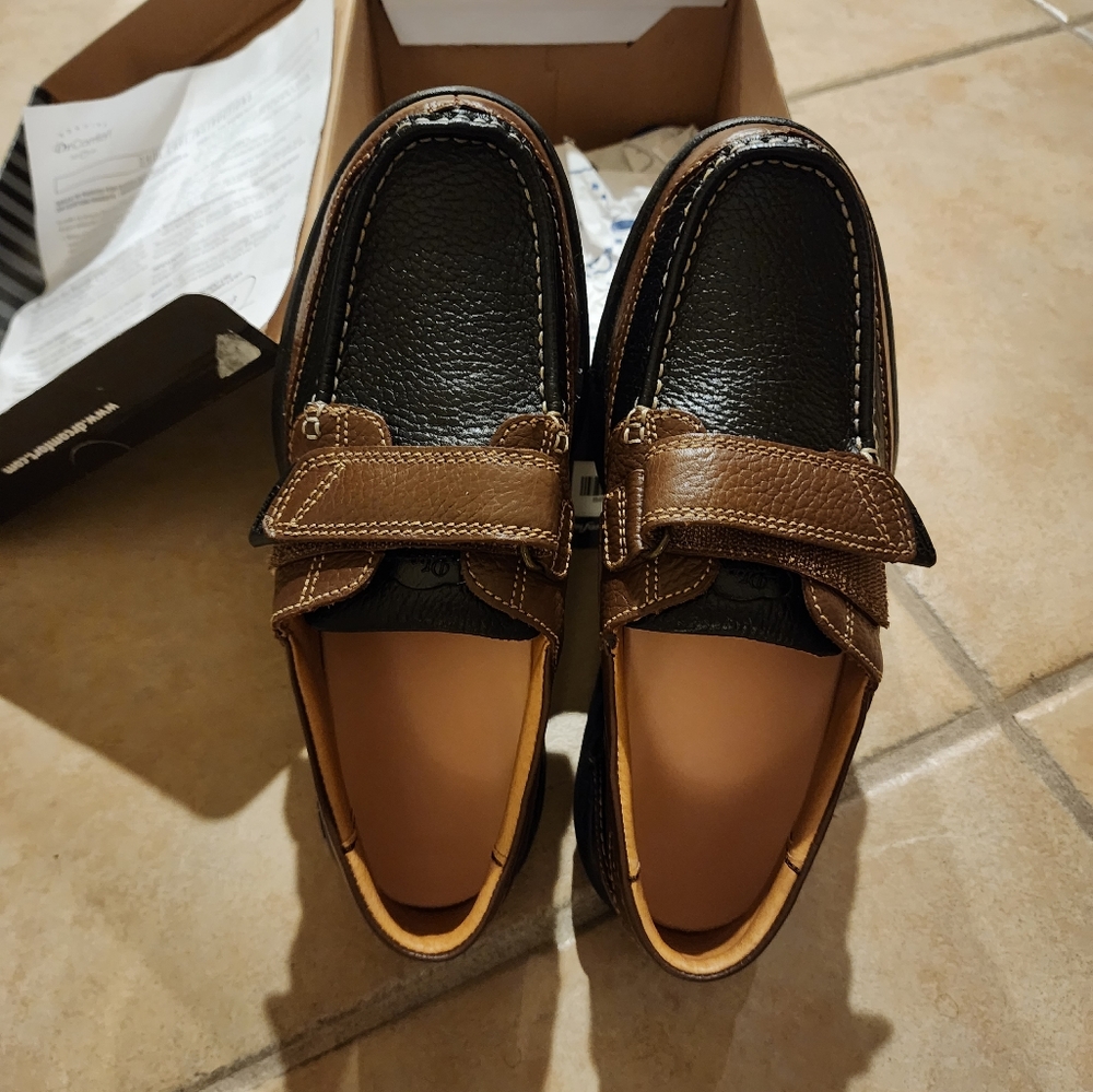 Dr comfort Men's 2 Tone leather boat shoe loafer NIB